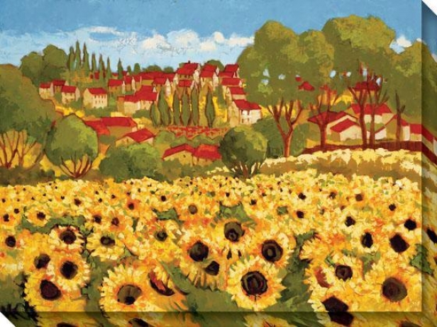 Sunflower Field I Canvas Wall Art - I, Yellow