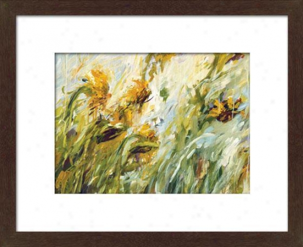 Sunflower Stare Ii Framed Wall Art - Ii, Matted Burlwood