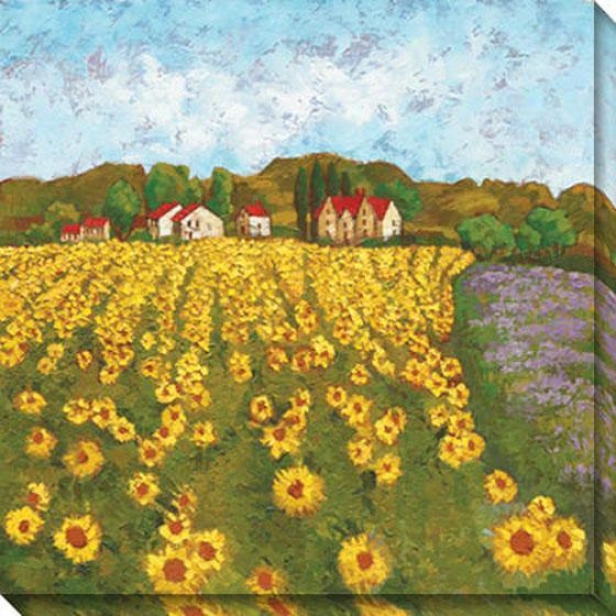 Sunflower Vista Ii Canvas Wall Art -I i, Yellow