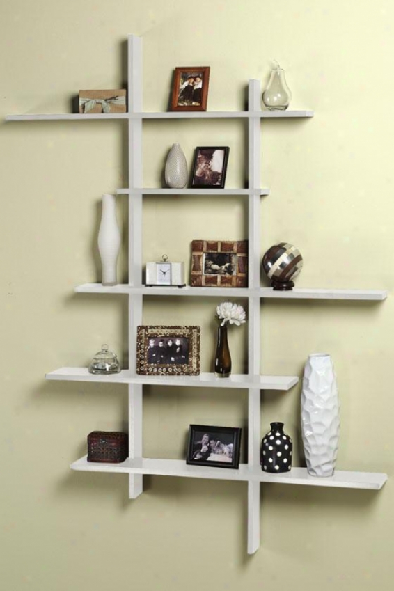 Tall Contemporary Display Shelf - Tall, White