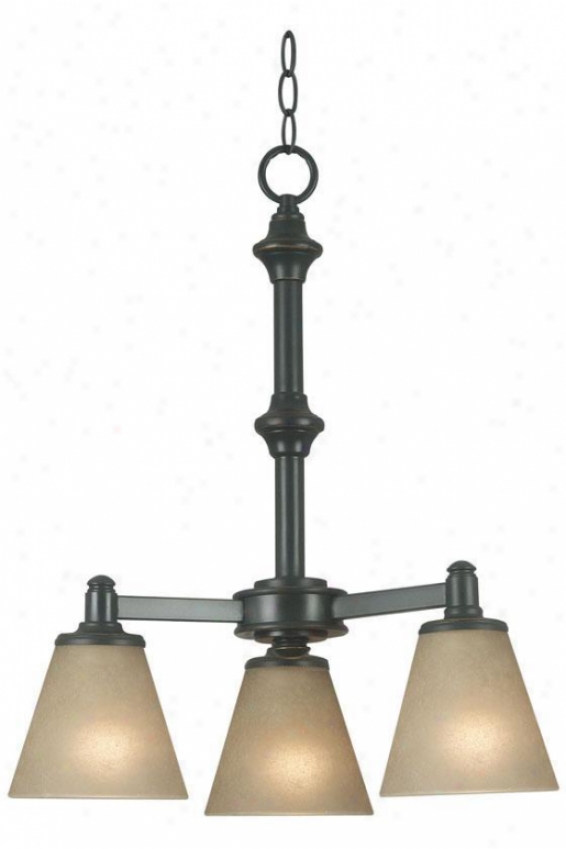 Tallow 3-light Chandelier - Amber Glass, Bronze