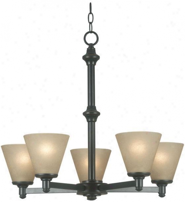 Tallow 5-light Chandelier - Amber Glass, Bronze