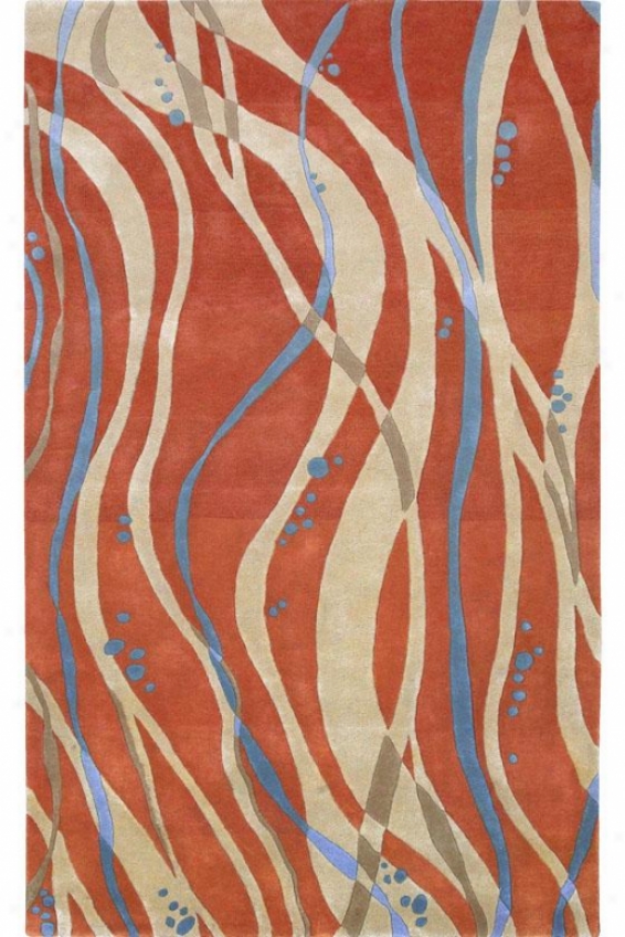 "tangled Area Rug - 2'6""x8' Runnder, Tangerine/tan"