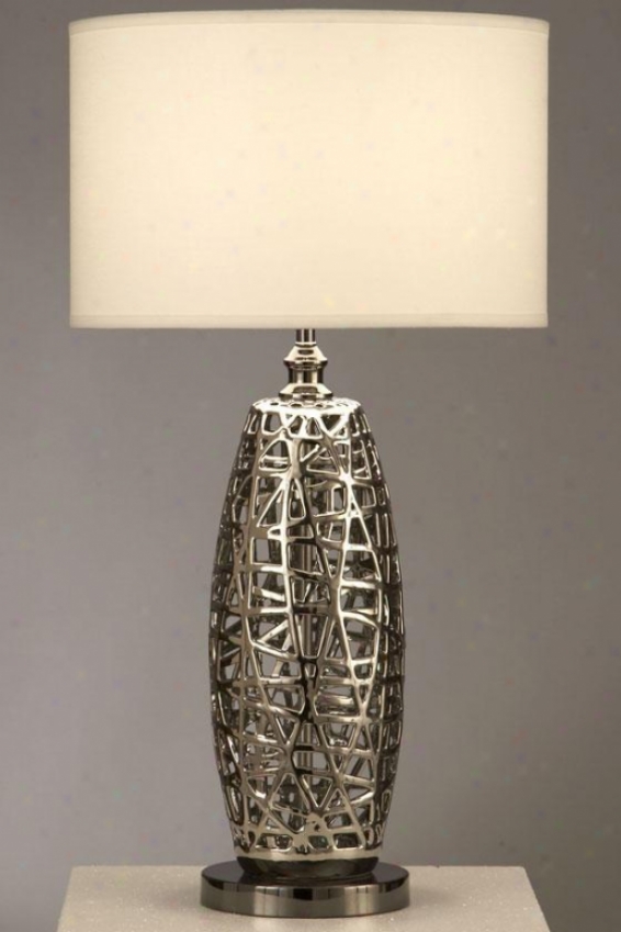 "tangled Heart Table Lamp - 30 X 16""w, Silver Chroke"