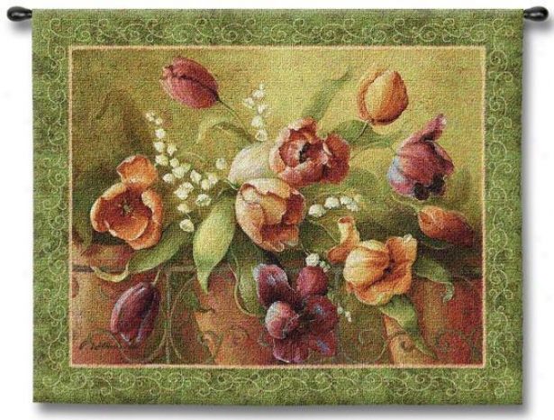 "terrace Tulips Tapestry - 32""hx45""w, Multi"