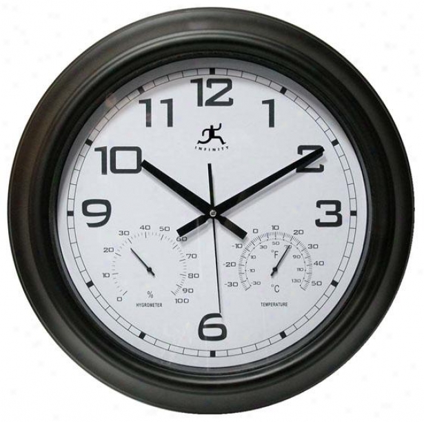 "the Seer Clock/thermometer - 18""hx18""w, Blk Case/whdial"