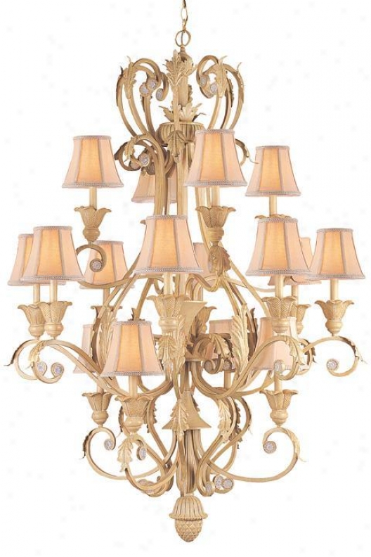 "three-tier Hand-painted Chandelier - 48""hx44""w, Convert into leather"