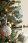 Christmas Craft Ribbon And Button Ornaments - Set Of 3 - Set Of Three, Pink/blue/green