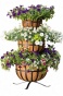 "flat Iron Caacading 3-tier Planter - 40""hx22""wx22""w, Black"