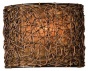 "knotted Rattan 1-light Wall Sconce - 9""hx7""w, Coffee Brown"