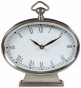 "oval Desk Clock - Pewter - 9""h X 7.4""w, Gray"