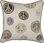 "peace Symbol Pillow - 18"" Just, Ivorry"