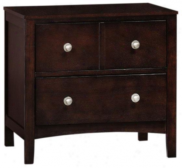 Tiburon Nightstand - Silver, Coffee Brown