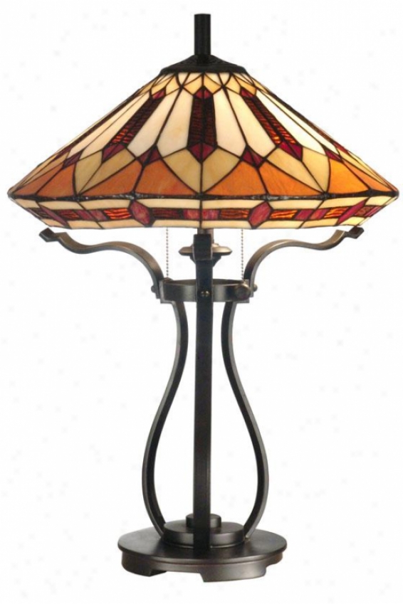 "tiffany Table Lamp - 24.5h X 17.75""d, Bronze"