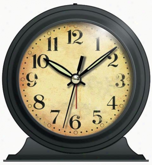 "Clock - Antique Look Black Metal Alarm Clock - 5""hx5.5""w, Black"