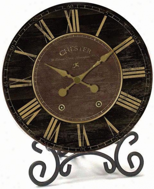 Timepiece - Chester Table Clock With Stand - Table, Black