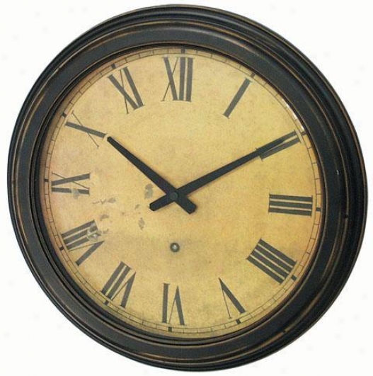 Timepiece - Distressed Case Resin Wall Clock - Wall, Black