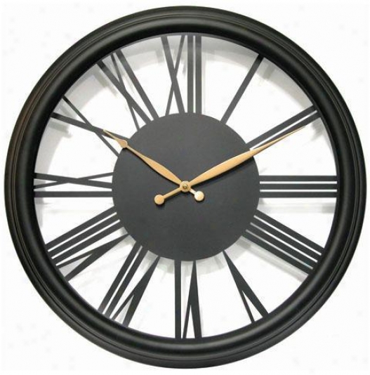 Timepiece - Metal Indoor Outdoor Open Dial Clock - Indoor/outdoor, Black