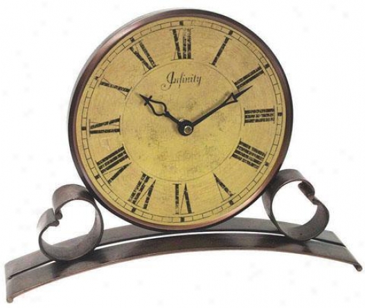 Clock - Metal Trimmed Table Clock - Table, Steel Grsy