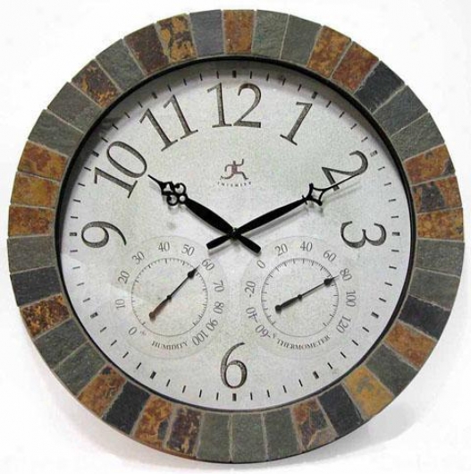 Timepiece - Slate Mosaic Weather Clock - Wall, Multi