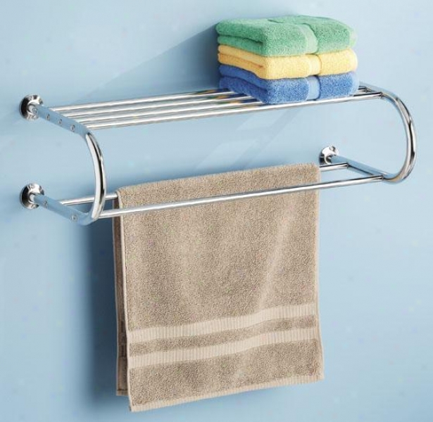 "towel Rack With Shelf - 7.5""hx26""wx11""d, Silver Chrome"