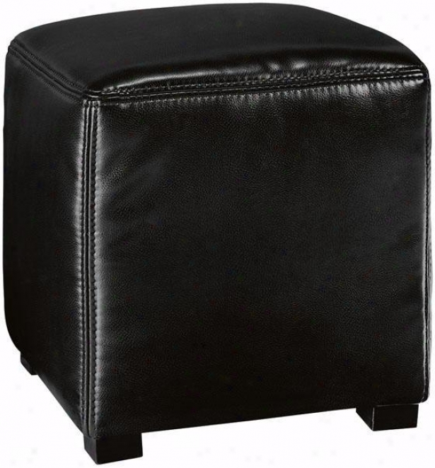 "ttracie Basic Leater Ottoman - 18""h, Black"