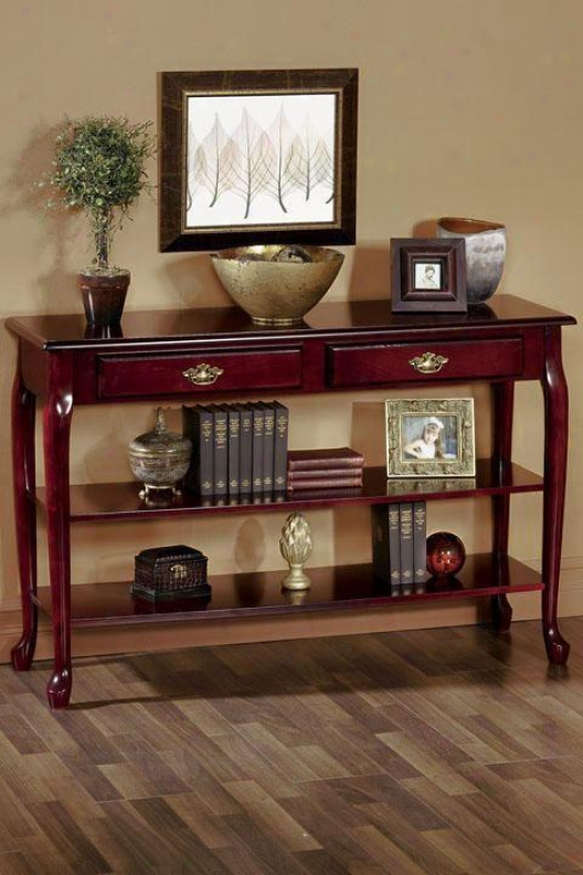 "traditional 47""w 2-shelf Sofa Console Table - 47""w, Maroon"