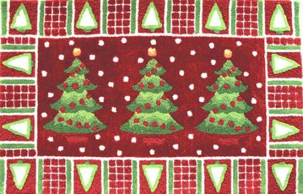 "traditional Christmas Tree Area Rug - 22""x34"", Multi"