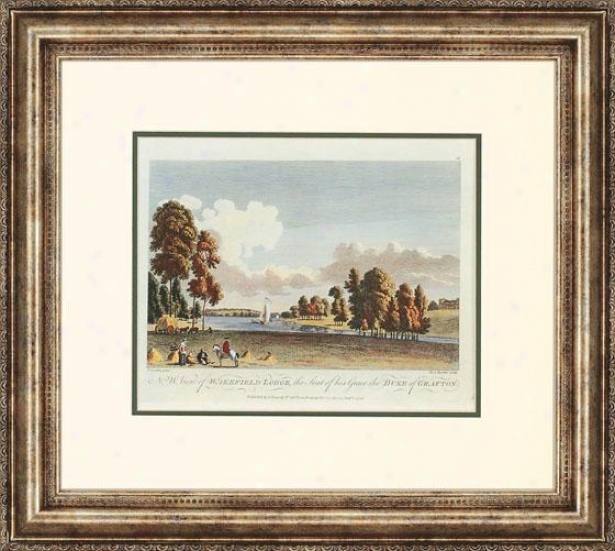 "traditional Landscapes Framed Skill - 21""hx24""w, Wakefiled Lodge"