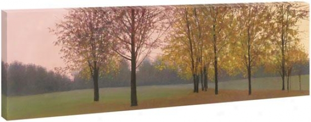 Trees At Dusk Wall Art - 28hx65wx1.5d, rGeen