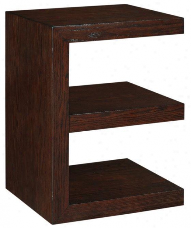 Trevor E-shape Accent Table - E-shape, Brown