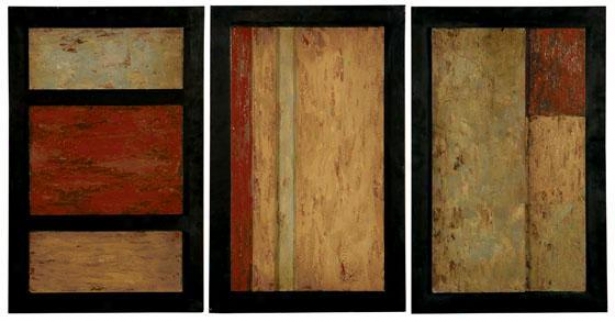 "triple Play By Grace - Set Of 3 - 28""hx18""w, Earthtones"