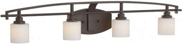 Truman Curved 4-light Vanity Light - 4-light/curved, Western Bronze