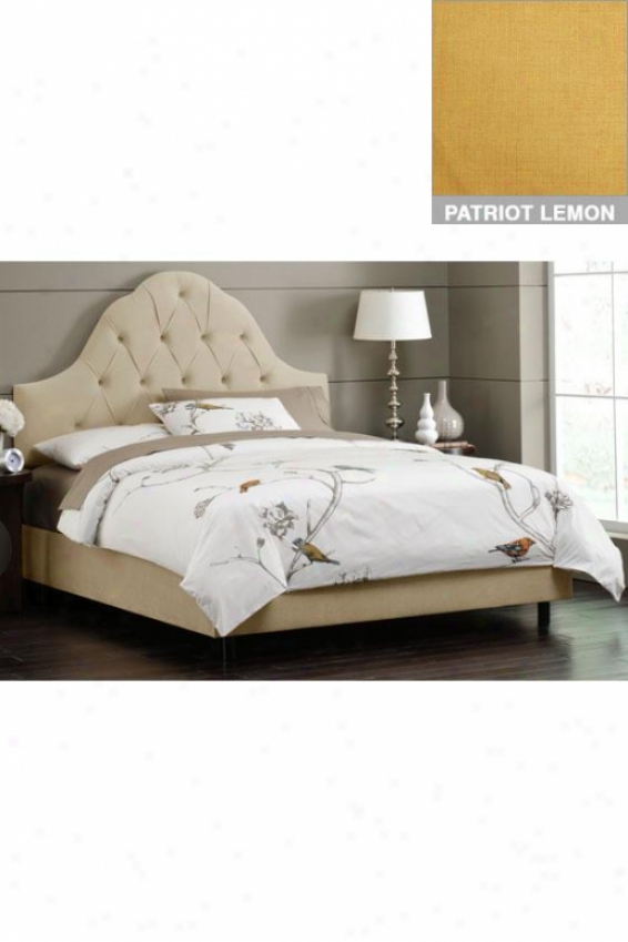 Tufted Arch Upholstered Bed - Cali King, Patriot Lemon