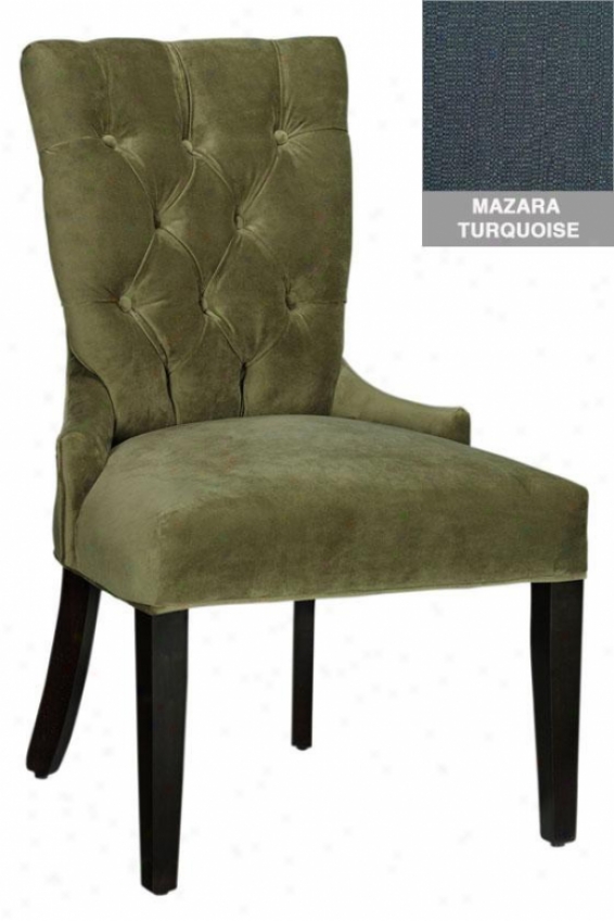 Tufted-back Dining Chair - Shiny Chrm Nlhd, Mazara Trqs