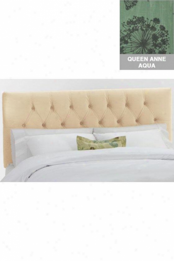 Tufted Custom Headboard - King, Qn Anne L-aqua