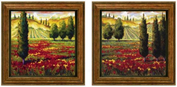 Tuscanu In Bloom Framed Wall Creation of beauty - Set Of 2 - Se Of Two, Green