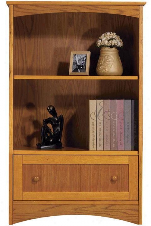 "two-shelf 2""w Madison Bookcase With Drawer - 24w""/2-shelf, Beige"