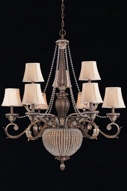 "two-tier Paris Flea Chandelier - 41""hx36""w, Brown Metal"