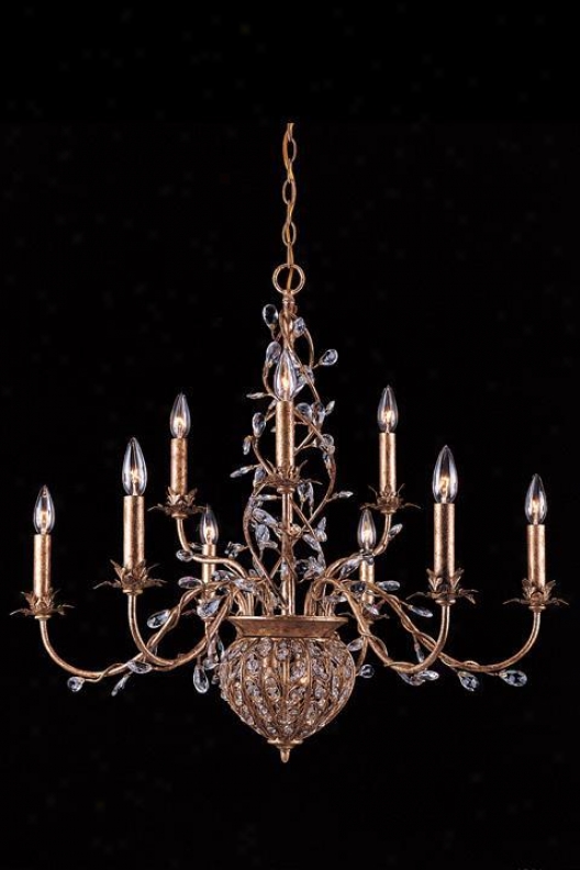 "two-tier Paris Flea Crystal Chandelier - 30""hx32""w, Gold"