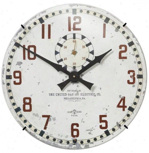 "united Gas & Electric Wall Clock - 18 X 18 X 3"", White"