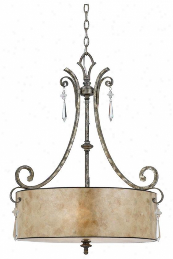 Vanessa 4-light Pendant - 4-light, Mottled Silver