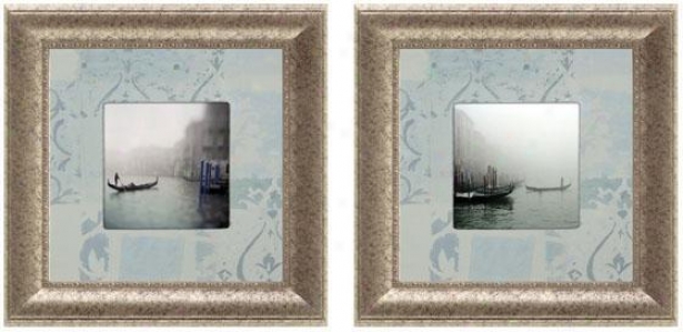 Venezia Romantica Framed Wall Art - Set Of 2 - Set Of Two, Blue