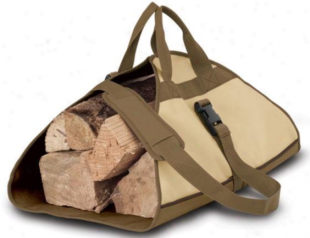 Veranda Log Carrier - One Siez, Pbbl/earth/bark