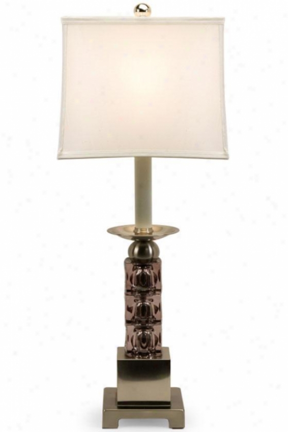 "vertex Glass Block Table Lamp - 26""hx12""d, Silver"