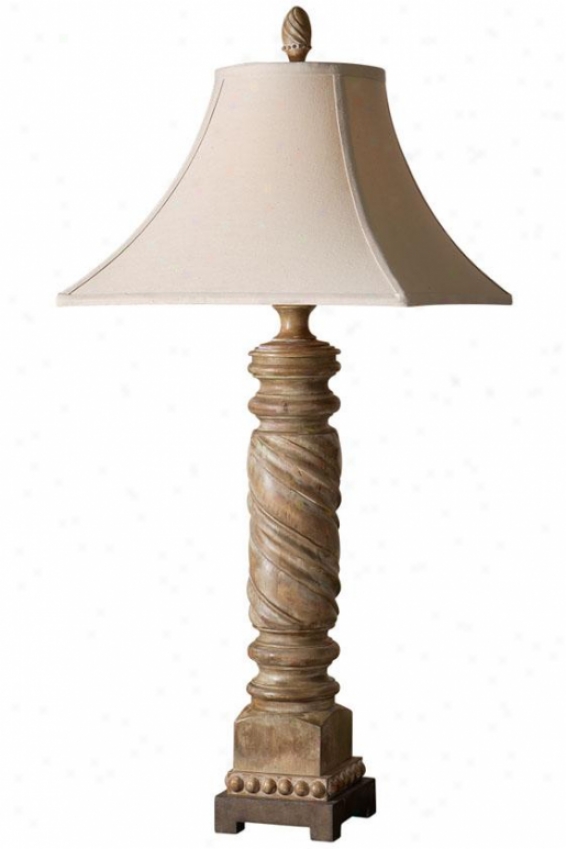 "villaurbana Table Lamp - 40""hx17""square, Roasted Pecan"