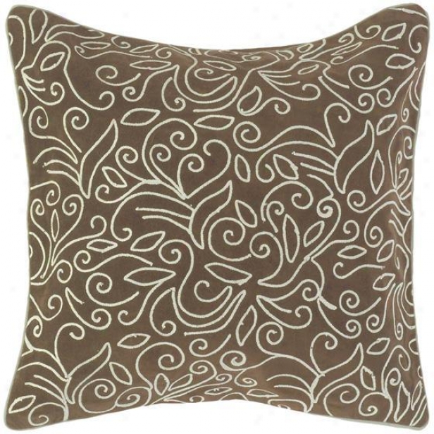 "vines Pillow - 18""x18"", Espresso/sky"