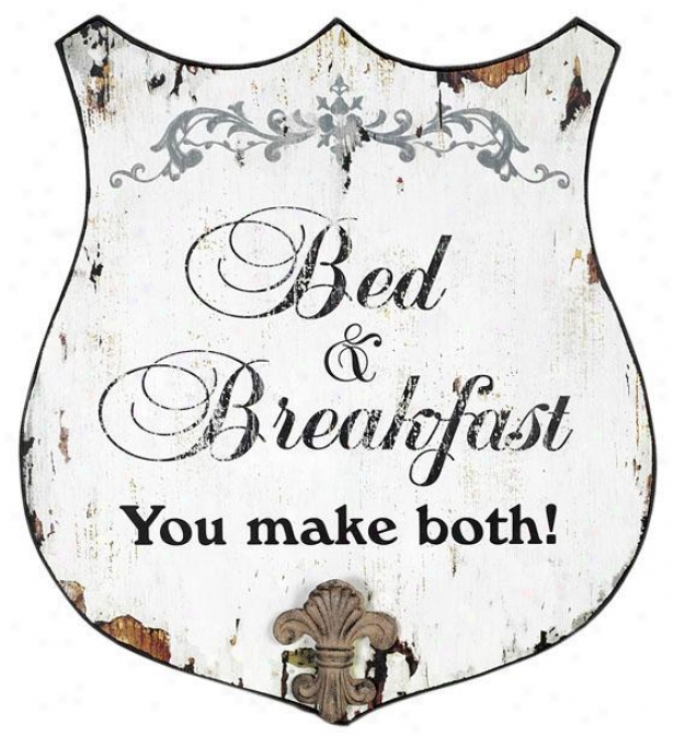 "vintage Bed And Breakfast Sign - 18""hx16""w, Ivory"