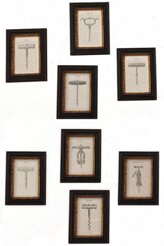 Vintage Corkscrew Wall Art - Set Of 8 - Set Of 8, Ivory