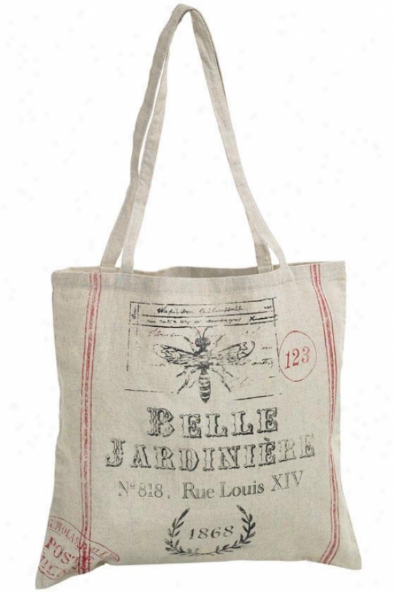 "vintage Tote-  27""hx16.5""w, Belle Jardinier"